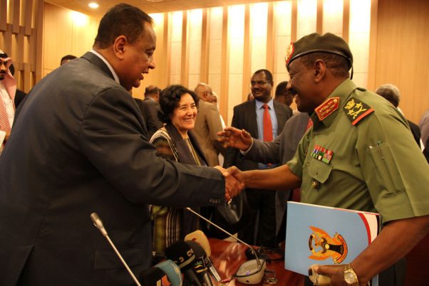Special Representative for Children and Armed Conflict Leila Zerrougui (centre) in Khartoum, Sudan, for the signing of an Action Plan to end and prevent the recruitment and use of children in the Sudanese armed forces. Photo: Office for Children and Armed Conflict/Stephanie Tremblay